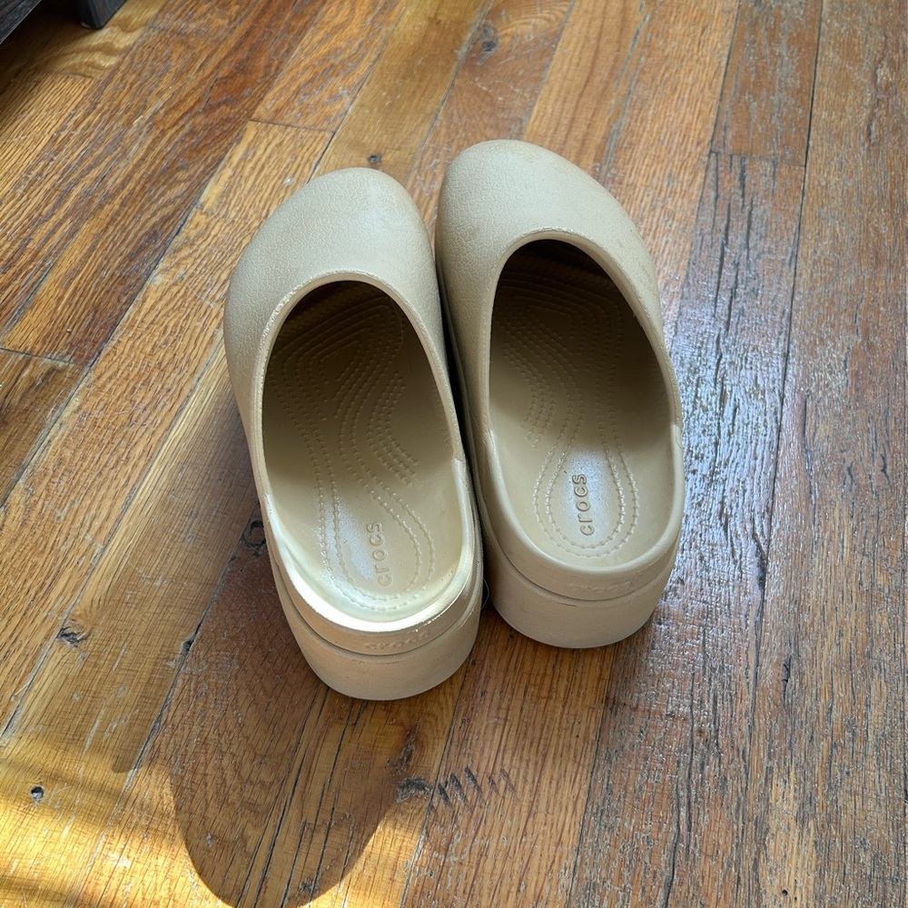 Beige Platform Clogs - Picture 2 of 3
